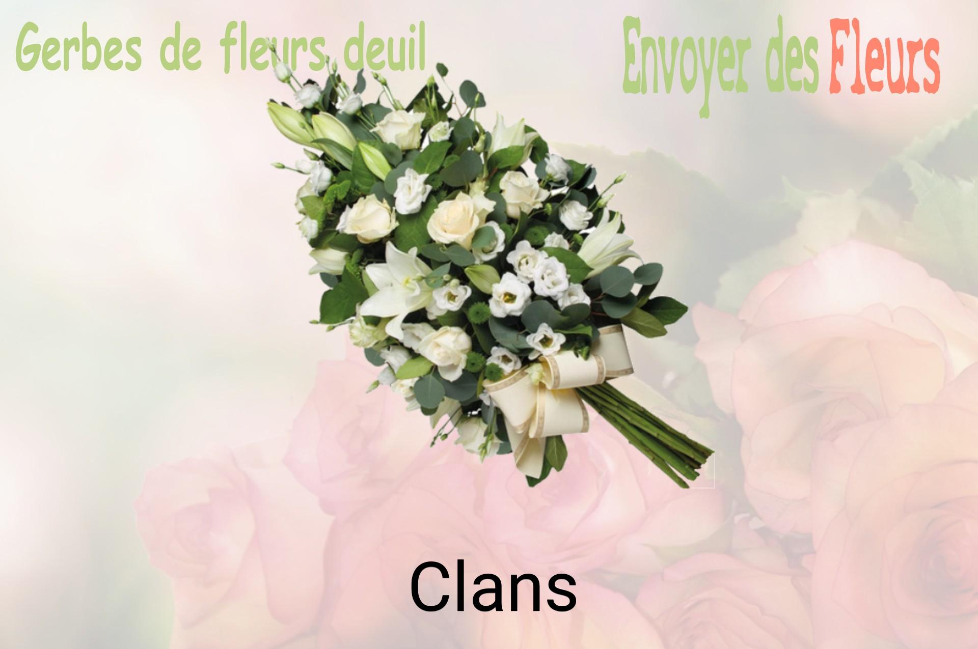 Gerbe de fleurs de deuil livrée à Clans